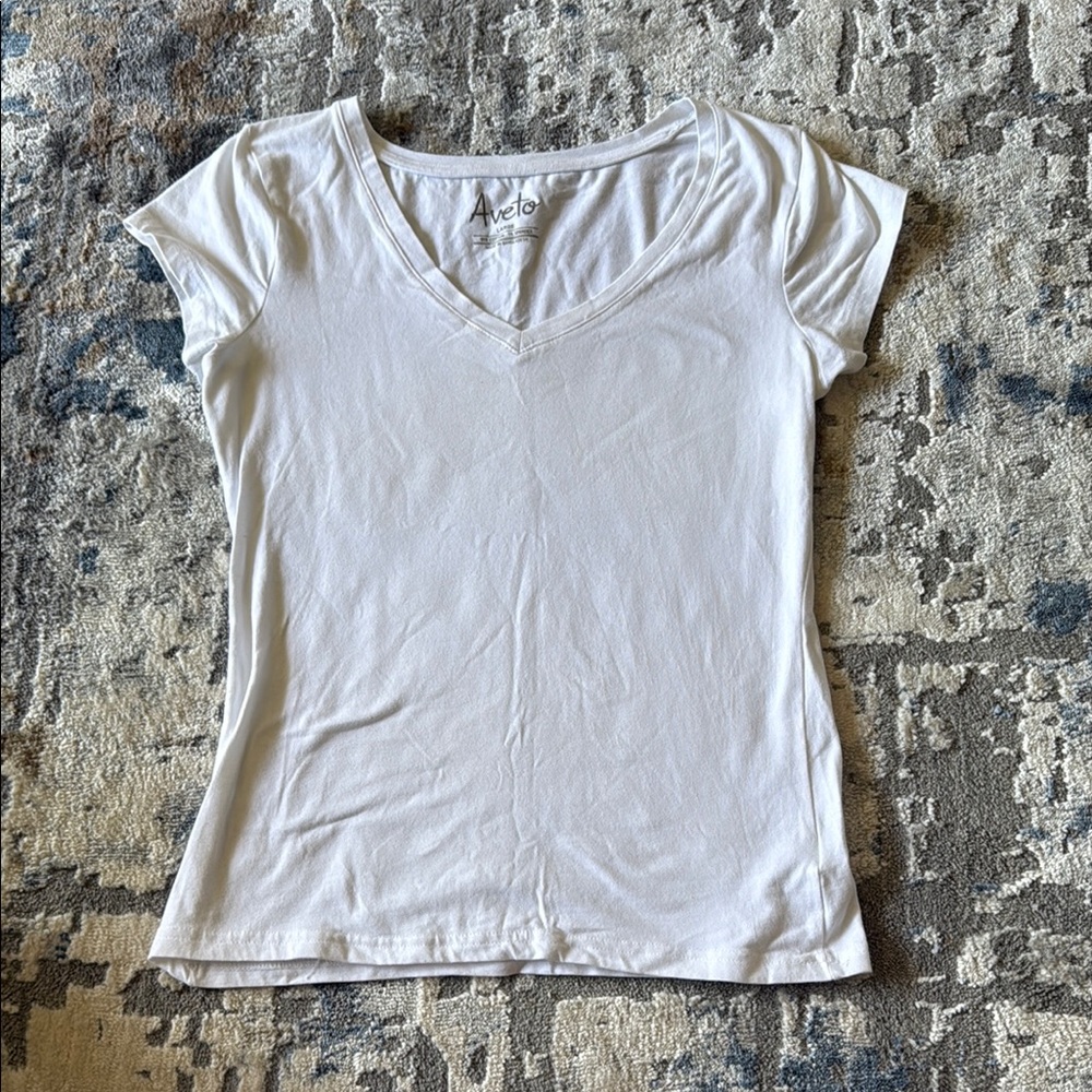 Women's White V-Neck Top